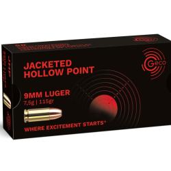 Balles Geco Jacketed Hollow Point 115g Cal. 9x19 - Lot de 300 munitions