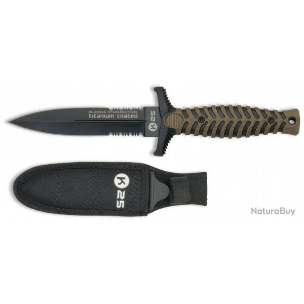 Couteau K25 double tranchant vert
