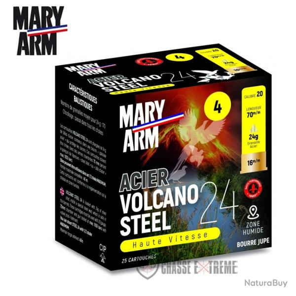 25 Cartouche MARY ARM Volcano Steel 24gr Cal 20/70 Pb 6