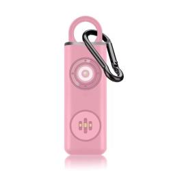 Porte clef alarme personnelle 130 décibels et lampe sur batterie Rose