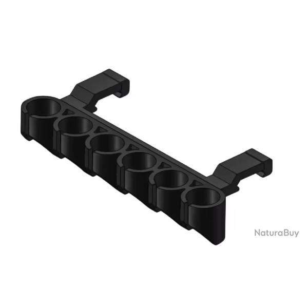 Porte 6 cartouches calibre 12 montage double fixation sur rail picatinny