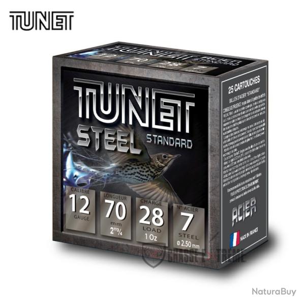 25 Cartouches TUNET Grive Steel 28Gr Cal 12/70 Pb 7