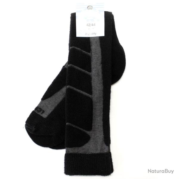 Mi-bas chaussettes montante noires (laine 82%) Grand froid