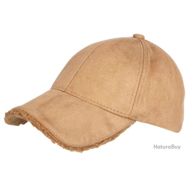 Casquette Daim Fourrure Beige Tendance en Suedine Neltey Baseball Taille unique Beige