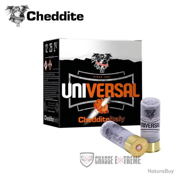 25 Cartouches CHEDDITE Universal 28Gr Cal 12/70 Pb 7.5