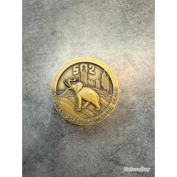 M�daille de table militaire portugaise Escadron 502 - "Os Elefantes" Arm�e de l'air portugaise