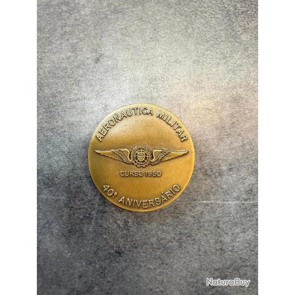 M�daille de table A�ronautique Militaire Portugal - 40e Anniversaire Promotion 1950