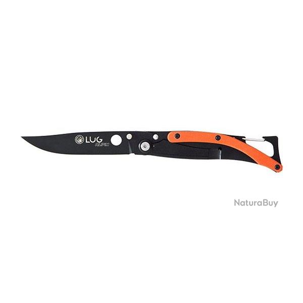 Couteau Lug Alpin noir manche G10 orange