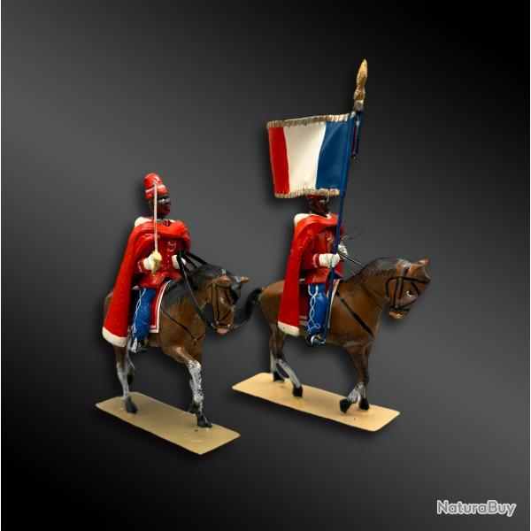 AU PLAT D'�TAIN, MAISON LUCOTTE - DEUX CAVALIERS de la GARDE ROUGE DE DAKAR