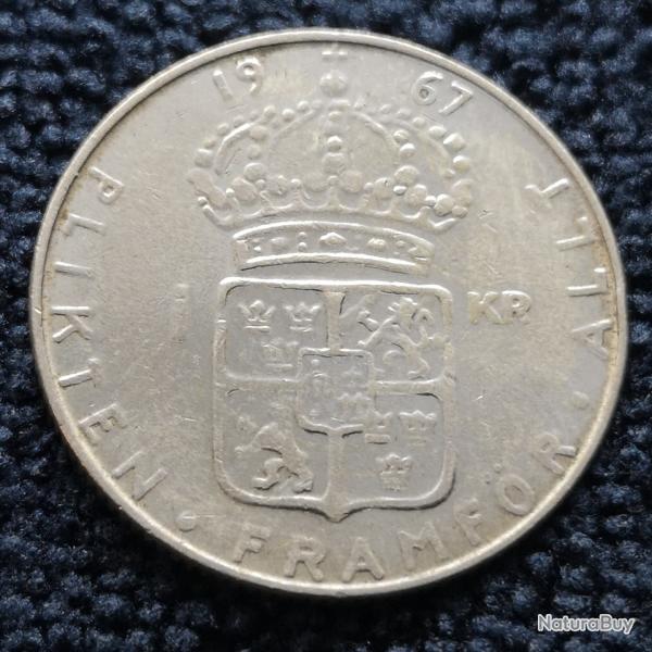 Monnaie Su�de - 1967 U - 1 krona Gustav VI (Grade : TB) - Ref N1731