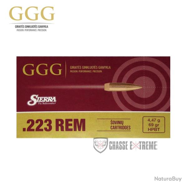 800 Cartouches GGG Cal 223 Rem 69Gr Hpbt Nosler