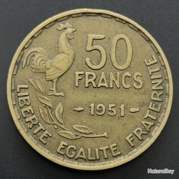 Monnaie France - 1951 - 50 francs Guiraud (Grade : TB) - Ref N0425