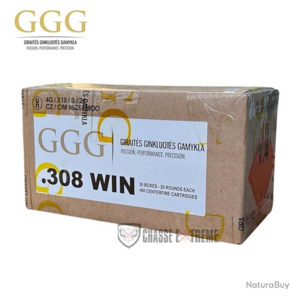 400 Cartouches GGG 180Gr Cal 308 Win SBT