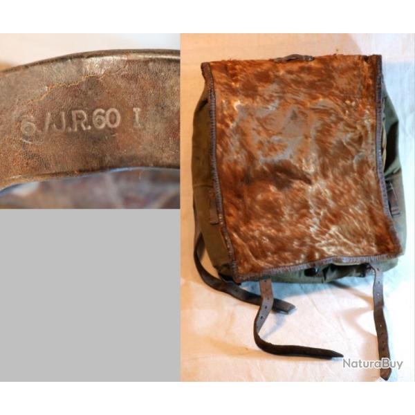 Arme HAVRESAC de PARACHUTISTE  mle 1934 marquages unitaires 6/J.R. 60 I