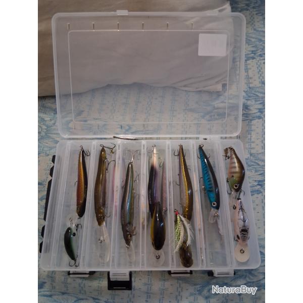 Lots de leurres, accessoires, canne  pche