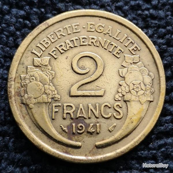 Monnaie France - 1941 - 2 francs Morlon Cupro (Grade : TB) - Ref N1291