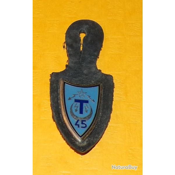 45� R�giment de Transmissions, bleu, �pingle � bol�ro , FABRICANT DELSART SENS  ,  HOMOLOGATION 328