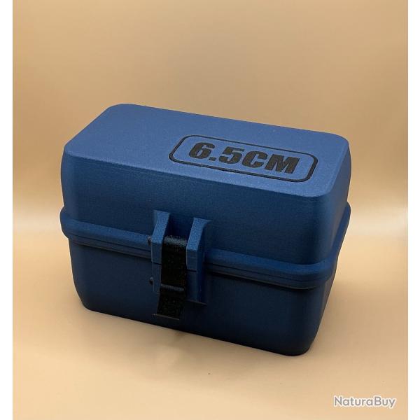 Bo�te de stockage / transport de munitions 6.5 creedmoor bleue
