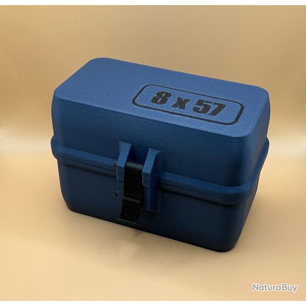 Bo�te de stockage / transport de munitions 8x57 bleue