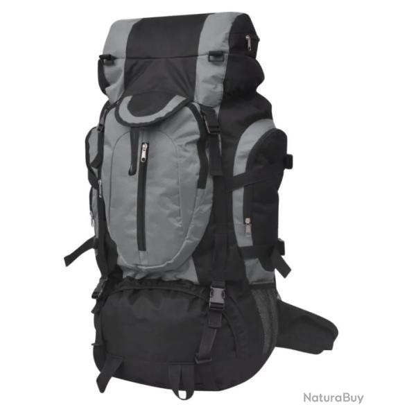Sac  dos randonne XXL 75 L noir gris polyester 600D impermable pratique voyage extrieur