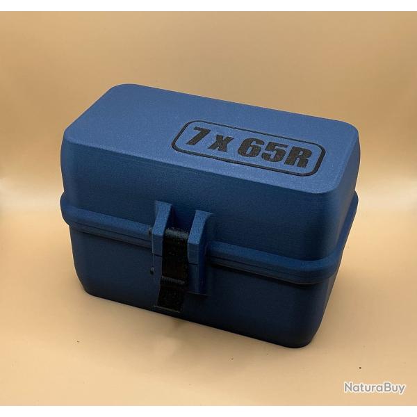 Bo�te de stockage / transport de munitions 7x65R bleue