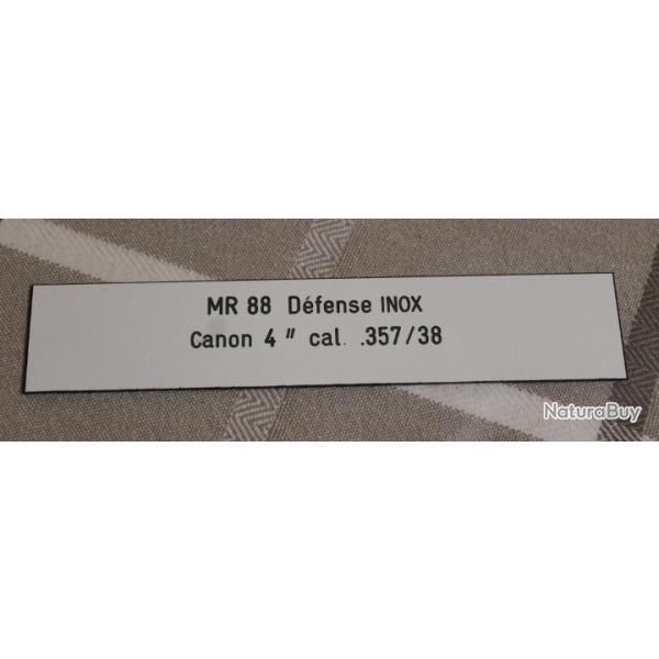 Plaquette d'identification pour MR 88 DX