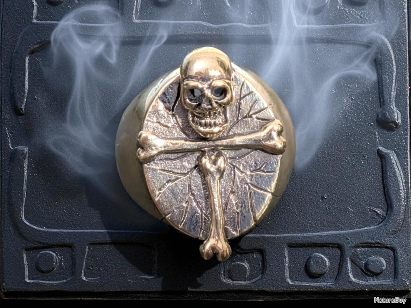 Bague Chevaliere Militaire Tete De Mort Beret En Laiton Massif T63 Biker Harley Davidson Commando Item 14013237