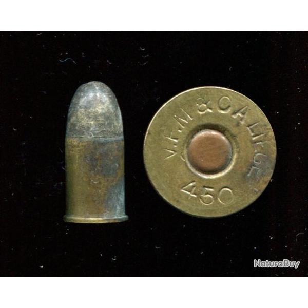 .450 Bull Dog - marquage : VFM & C A LIEGE 450 - amorce cuivre