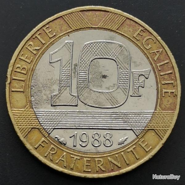 Monnaie France - 1988 - 10 francs G�nie de la Bastille (Grade : TB) - Ref N0459