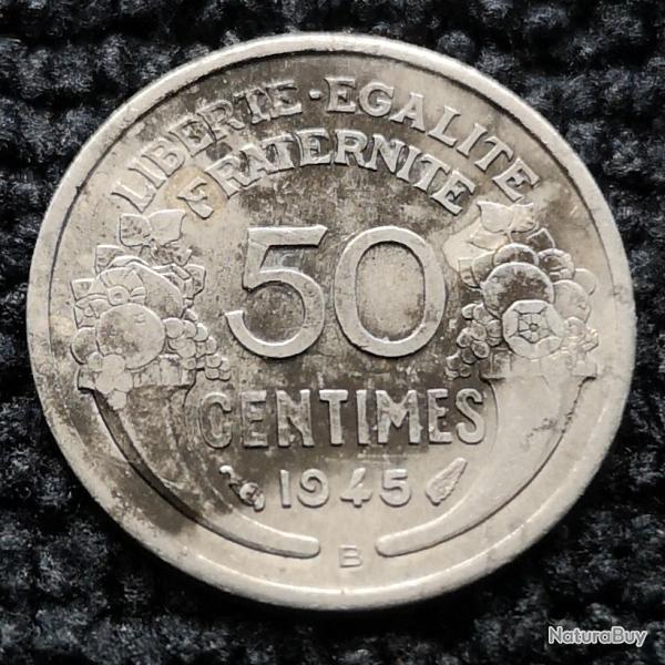 Monnaie France - 1945 B - 50 centimes Morlon Aluminium l�g�re (Grade : AB) - Ref N0707