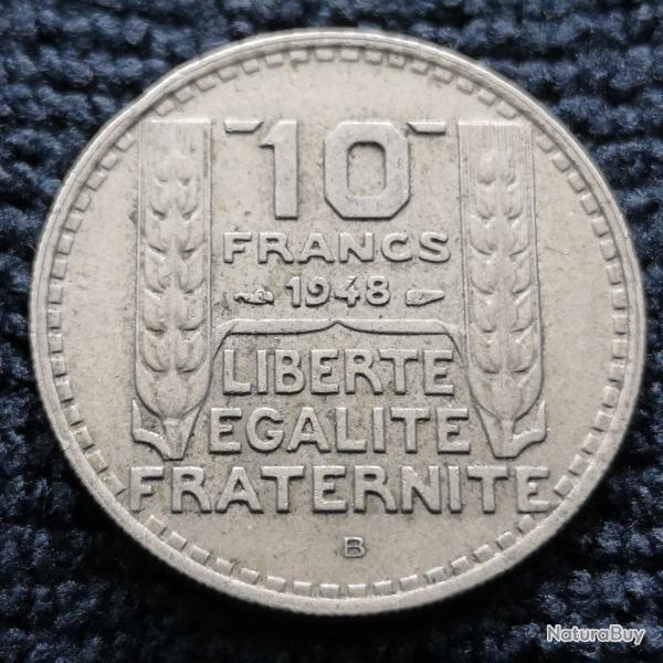 Monnaie France - 1948 B - 10 francs Turin petite t�te (Grade : TB) - ref N0881