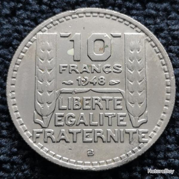 Monnaie France - 1948 B - 10 francs Turin petite t�te (Grade : AB) - ref N1709