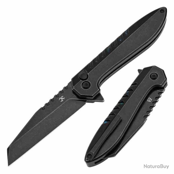 Couteau Kansept Kosame Black Lame Acier 154CM Wharncliffe Manche Titane/Fibre de Carbone KT1093F2