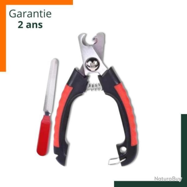 Coupe griffe pour chien et chat - Acier inoxydable - Avec lime - Noir et rouge