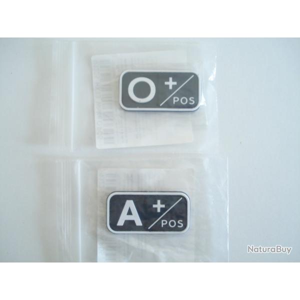 Patchs velcro groupes sanguin