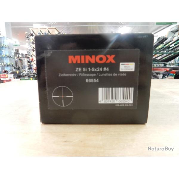 LUNETTE DE BATTUE MINOX ZE 5I 1-5X24 + COLLIER POUR MONTAGE AMOVIBLE EAW TRES BON ETAT OCCASION