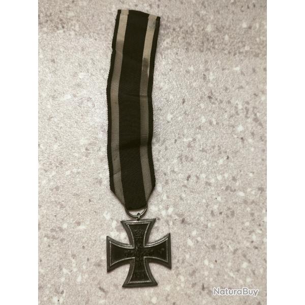 WW1 M�daille Croix de Fer Allemande 2�me Classe 1914 avec Ruban Authentique poin�on (kr)