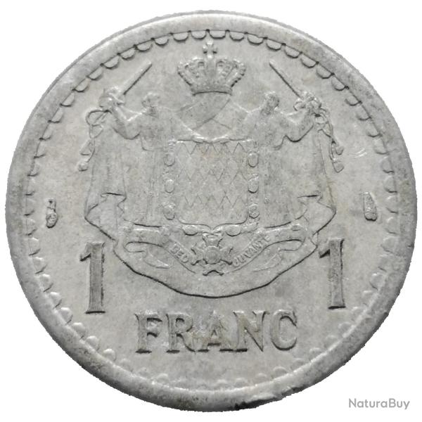 Monnaie Monaco - 1943 - 1 franc - Louis II aluminium (Grade : TB) - ref N0005