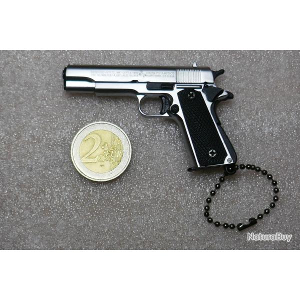 Porte-cl� pistolet miniature COLT 1911 Stainless steel