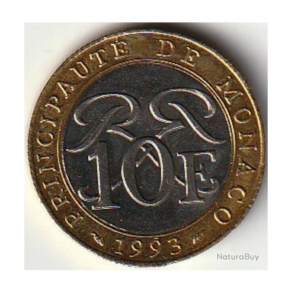 Pi�ce de Monnaie MONACO - PRINCIPAUT� DE MONACO -10 Francs - Sceau des Grimaldi 1993