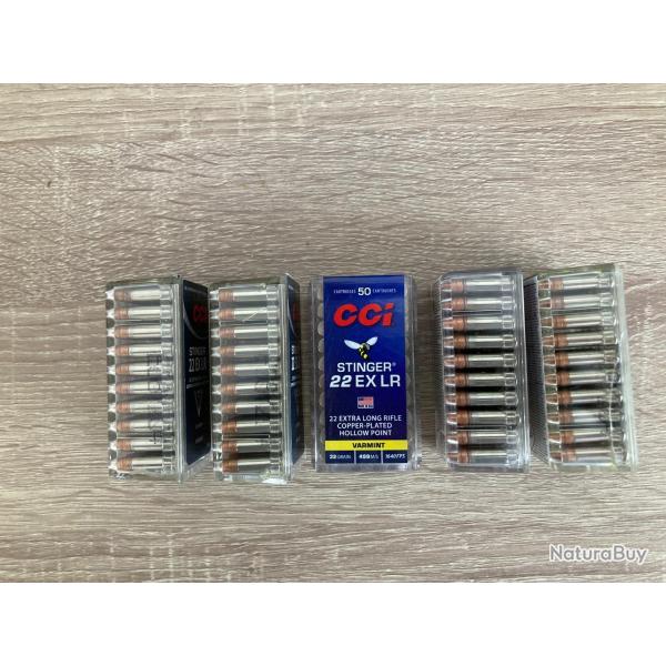5 boites CCI Stinger 22LR (250 cartouches)