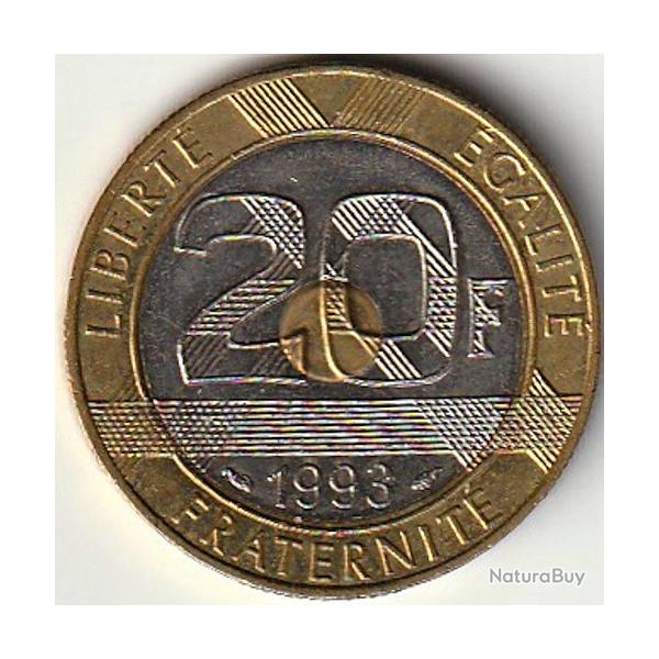 Pi�ce de Monnaie France 20 francs Mont Saint Michel Frappe Monnaie 1993