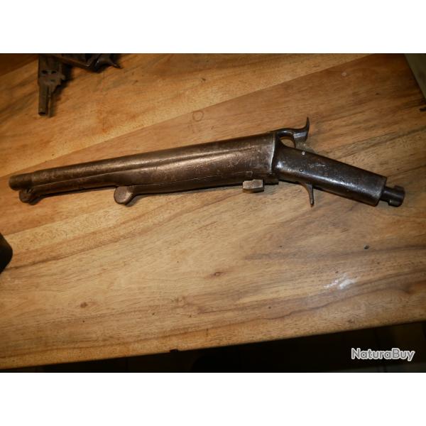 Fusil  broche de braconnier cal 12 tout acier (prvu pour une crosse et un canon amovible)