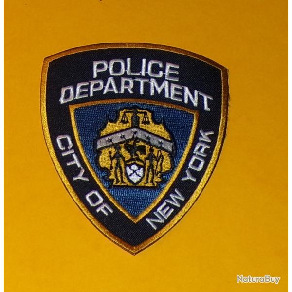 TISSU PATCH :�POLICE DEPARTMENT , CITY OF NEW YORK   , DIAMETRE 11�CM , BON ETAT VOIR PHOTOS . POUR
