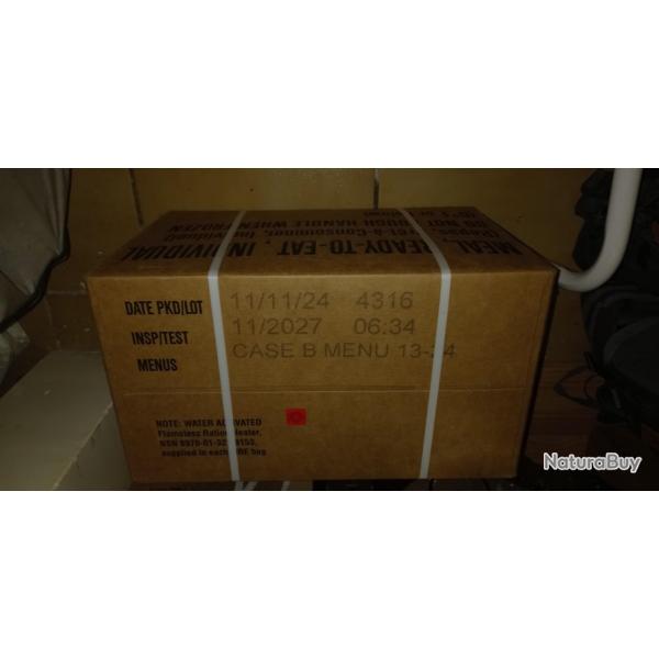 (Carton Complet) 12 Ration de Combat USA MRE Type B