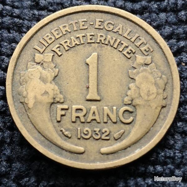 Monnaie France - 1932 - 1 franc Morlon Cupro-aluminium (Grade : TTB) -Ref N0899