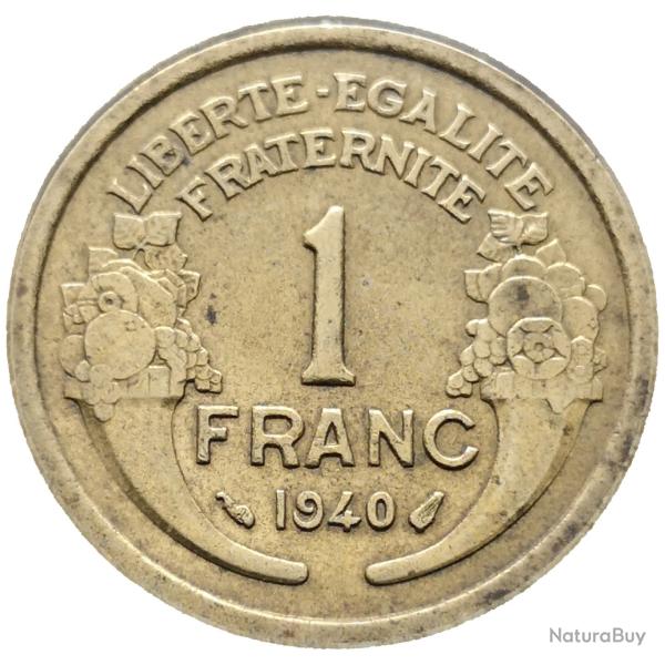 Monnaie France - 1940 - 1 franc Morlon Cupro-aluminium (Grade : TB) -Ref N0018