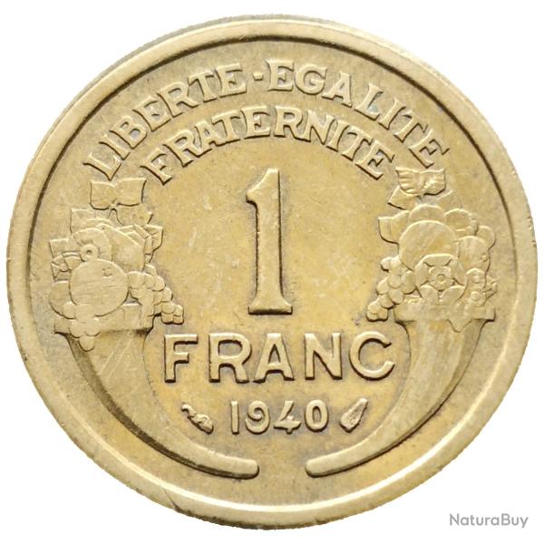 Monnaie France - 1940 - 1 franc Morlon Cupro-aluminium (Grade : TTB) -Ref N0221
