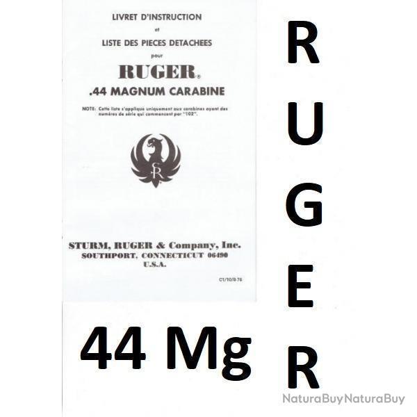 notice 5 pages RUGER 44 MAGNUM EN FRANCAIS (envoi par mail) - VENDU PAR JEPERCUTE (m2545)