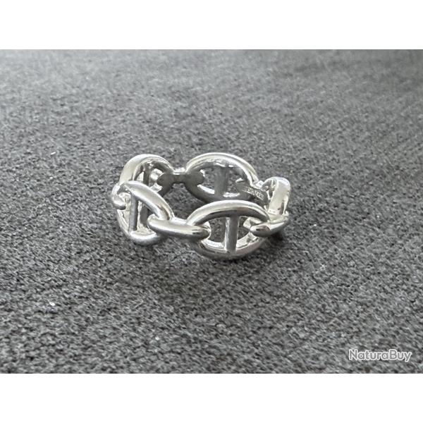 Bague HERMES neuve en argent - chaine d'ancre - taille 55 - Herm�s